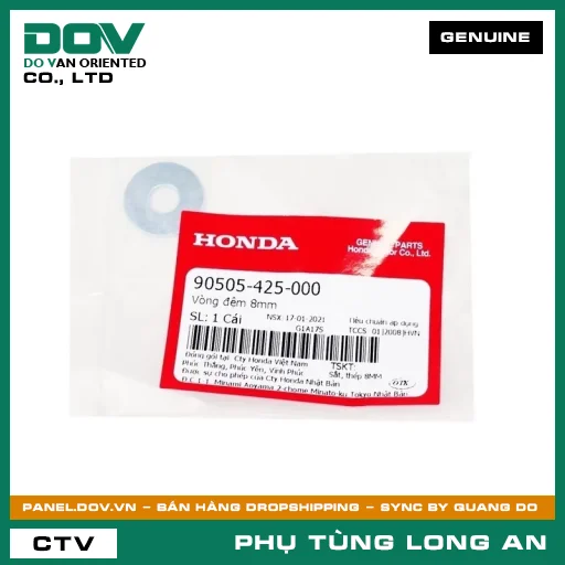 VÒNG ĐỆM 8MM HONDA BLADE 110, CB250 NIGHTHAWK, DREAM 110, FUTURE 125, FUTURE NEO, REBEL 1100, SUPER CUB C125, SUPER DREAM, WAVE 100, WAVE ALPHA, WAVE ALPHA 110, WAVE RSX 110 — 90505425000