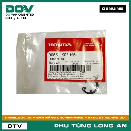 PHANH CÀI 18.8 HONDA ADV350, AIR BLADE 125/150, AIR BLADE 125/160, BLADE 110, FUTURE 125, ICON E, PCX 160, REBEL 300, REBEL 500, SH 125/150, SH 125/160, SH 350, SH MODE, SUPER CUB C125, VARIO 160, VISION 110, WAVE RSX 110, WINNER 150, WINNER R, WINNER X — 90651K03M61