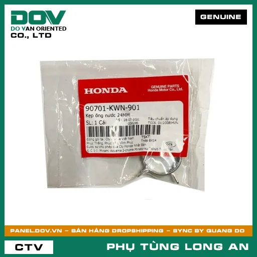 KẸP ỐNG NƯỚC 24MM HONDA AIR BLADE 125, AIR BLADE 125/150, AIR BLADE 125/160, LEAD 125, PCX, PCX 125, PCX 125/150, PCX 160, SH 125/150, SH 125/160, SH 350, SH MODE, VARIO 160 — 90701KWN901