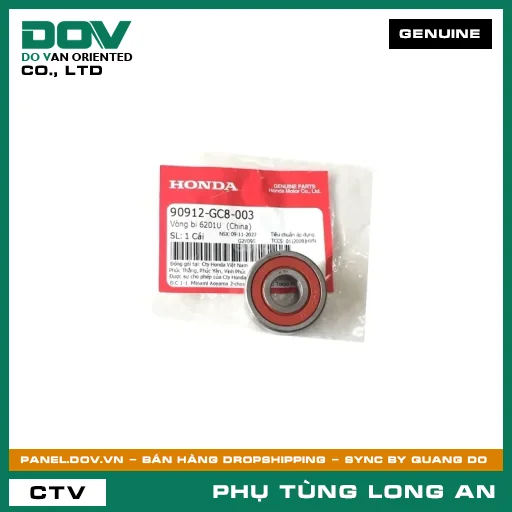 VÒNG BI 6201 (1 MẶT CHẮN BỤI) HONDA LEAD 110, LEAD 125, SH 125/150 — 90912GC8003