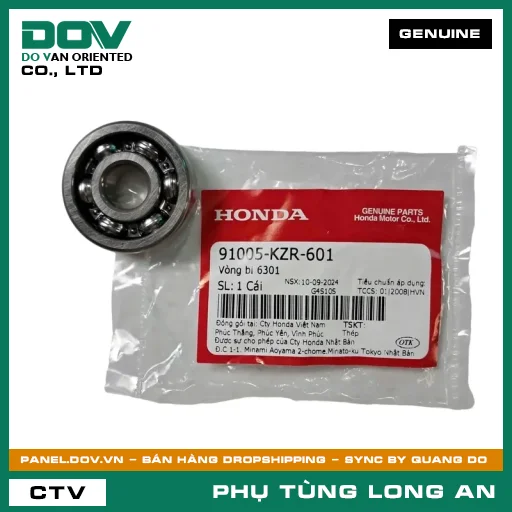 VÒNG BI 6301 HONDA AIR BLADE 125, AIR BLADE 125/150, AIR BLADE 125/160, LEAD 125, PCX, PCX 125, PCX 125/150, PCX 160, SH 125/150, SH 125/160, SH MODE, VISION 110 — 91005KZR601