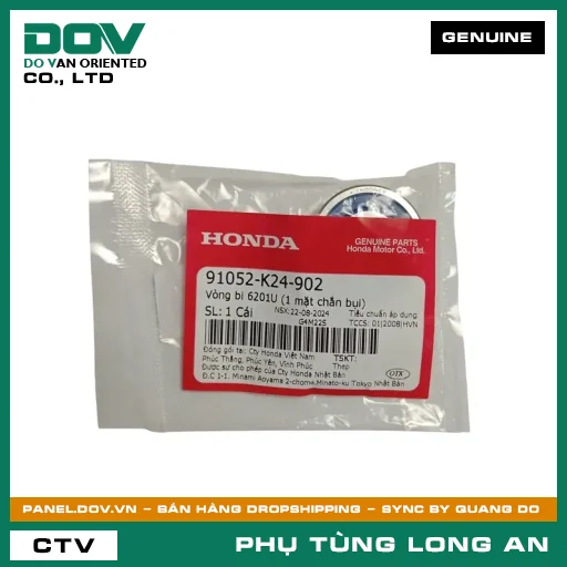 VÒNG BI 6201U (1 MẶT CHẮN BỤI) HONDA AIR BLADE 125, BLADE 110, FUTURE 125, LEAD 125, PCX, PCX 125, PCX 160, SH 125/150, SH 125/160, SH MODE, VARIO 160, VISION 110, WAVE ALPHA 110, WAVE RSX 110, WINNER 150, WINNER X — 91052K24902