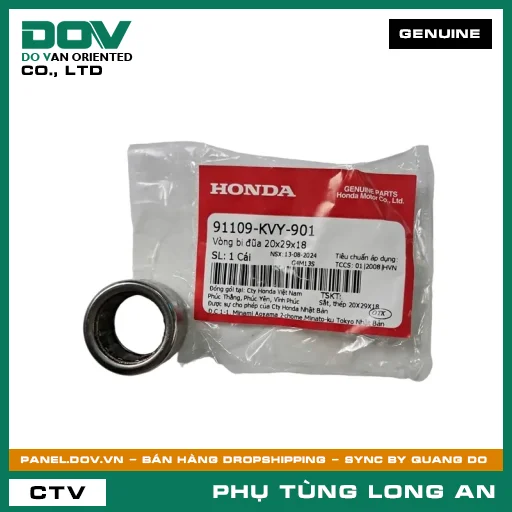 VÒNG BI ĐŨA 20X29X18 HONDA AIR BLADE 110, AIR BLADE 125, LEAD 125, PCX, PCX 125, SH 125/150, SH MODE, VISION 110 — 91109KVY901