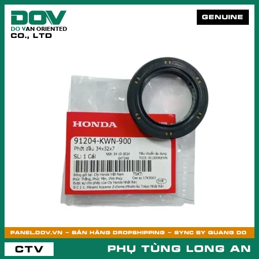PHỐT NHỚT 34X52X7 HONDA AIR BLADE 125, PCX, SH 125/150, SH MODE — 91204KWN900
