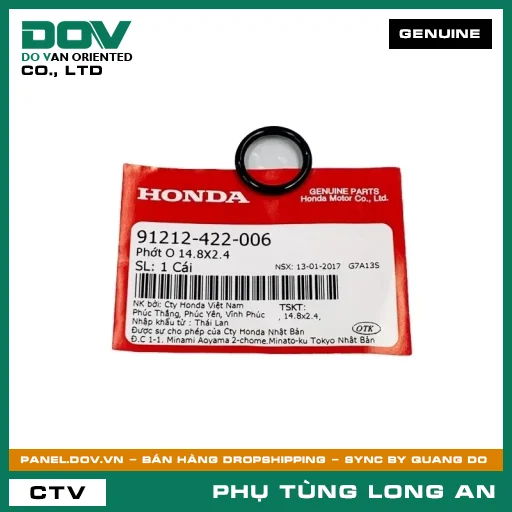 PHỐT O 14.8X2.4 HONDA CB1000R, CB150R, CB300R, CB350 H'NESS, CB500F, CB500X, CB650R, CBR500R, CBR650R, LEAD 125, MSX 125, NX500, PCX, PCX 125, PCX 125/150, REBEL 1100, REBEL 300, REBEL 500, SH MODE, VISION 110, WINNER 150, WINNER R, WINNER X — 91212422006