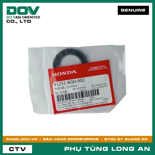 PHỐT NHỚT 27X40X6 HONDA BLADE 110, DREAM 110, FUTURE 125, FUTURE NEO, MSX 125, SUPER CUB C125, SUPER DREAM, WAVE 100, WAVE ALPHA, WAVE ALPHA 110, WAVE RSX 110 — 91251KGH902