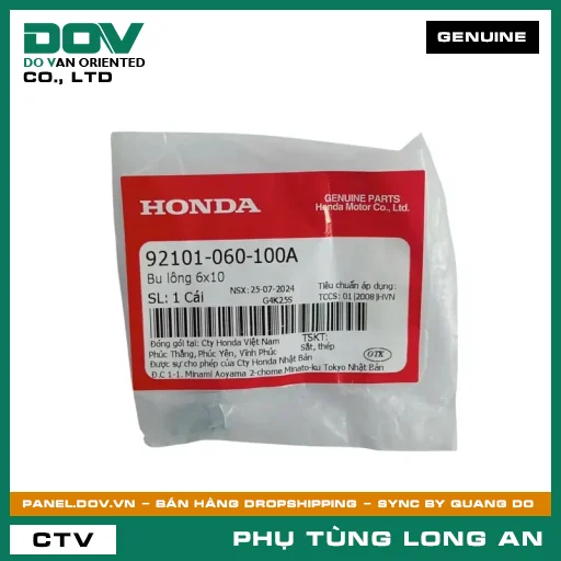BU LÔNG 6X10 HONDA BLADE 110, CB250 NIGHTHAWK, DREAM 110, FUTURE 125, FUTURE NEO, MSX 125, SUPER CUB C125, SUPER DREAM, WAVE 100, WAVE ALPHA, WAVE ALPHA 110, WAVE RSX 110 — 92101060100A