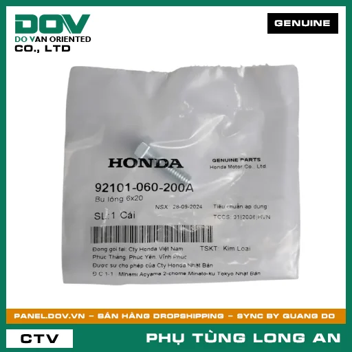 BU LÔNG 6X20 HONDA BLADE 110, DREAM 110, FUTURE 125, FUTURE NEO, SUPER CUB C125, SUPER DREAM, WAVE 100, WAVE ALPHA, WAVE ALPHA 110, WAVE RSX 110 — 92101060200A