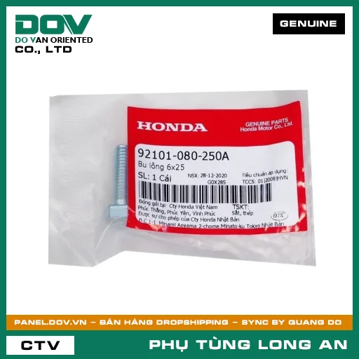 BU LÔNG 6X25 HONDA AIR BLADE 110, AIR BLADE 125, CLICK 110, FUTURE 125, FUTURE NEO — 92101080250A