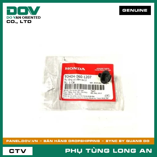 BU LÔNG CÓ ĐỆM 6X12 HONDA ADV350, AIR BLADE 125, AIR BLADE 125/150, AIR BLADE 125/160, ICON E, LEAD 125, PCX, PCX 125, PCX 125/150, PCX 160, SH 125/150, SH 350, SH MODE — 934040601207