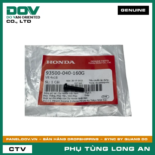 VÍT 4X16 HONDA LEAD 125, SH 125/150, SH 350 — 93500040160G