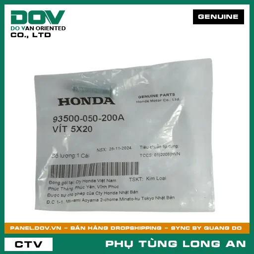 VÍT 5X20 HONDA CB250 NIGHTHAWK, SH 125/150, SH 125/160, SH 350, SH MODE, SUPER DREAM, VISION 110, WAVE 100, WAVE ALPHA — 93500050200A