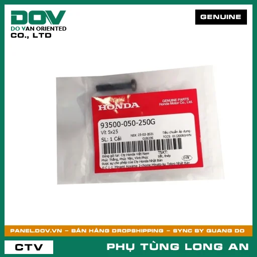 VÍT 5X25 HONDA AIR BLADE 110, AIR BLADE 125, BLADE 110, DREAM 110, FUTURE 125, FUTURE NEO, REBEL 300, WAVE 100, WAVE ALPHA, WAVE ALPHA 110, WAVE RSX 110, WINNER 150, WINNER R, WINNER X — 93500050250G