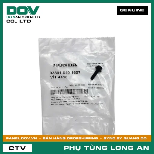 VÍT 4X16 HONDA AIR BLADE 110, BLADE 110, FUTURE 125, FUTURE NEO, WAVE 100, WAVE ALPHA, WAVE ALPHA 110, WAVE RSX 110 — 938910401607