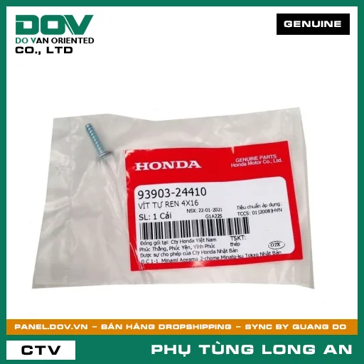 VÍT TỰ REN 4X16 HONDA AIR BLADE 125, CLICK 110, PCX 160, SUPER CUB C125, WAVE RSX 110, WINNER R — 9390324410
