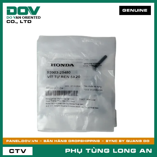 VÍT TỰ REN 5X20 HONDA ADV350, AIR BLADE 110, AIR BLADE 125, AIR BLADE 125/150, AIR BLADE 125/160, CB1000R, CB150R, CB300R, CB500F, CB500X, CB650R, CBR150R, CBR500R, CBR650R, CLICK 110, GOLDWING, LEAD 110, LEAD 125, NX500, PCX, PCX 125, PCX 125/150, PCX 160, REBEL 1100, REBEL 300, REBEL 500, SH 125/150, SH 125/160, SH 350, SH MODE, VARIO 160, VISION 110, WINNER 150, WINNER X — 9390325480