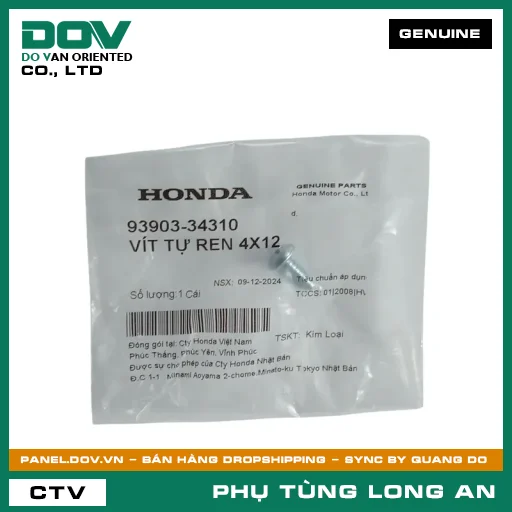 VÍT TỰ REN 4X12 HONDA AIR BLADE 110, AIR BLADE 125, AIR BLADE 125/150, AIR BLADE 125/160, BLADE 110, DREAM 110, FUTURE 125, LEAD 125, MSX 125, PCX, SH 125/150, SH 125/160, SH 350, SH MODE, VARIO 160, VISION 110, WAVE ALPHA 110, WAVE RSX 110, WINNER R — 9390334310
