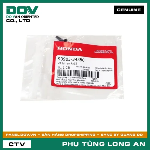 VÍT TỰ REN 4X12 HONDA ADV350, AIR BLADE 110, AIR BLADE 125, AIR BLADE 125/150, AIR BLADE 125/160, BLADE 110, CLICK 110, DREAM 110, FUTURE 125, FUTURE NEO, LEAD 110, MSX 125, PCX, PCX 125, SH 125/150, SUPER CUB C125, VARIO 160, VISION 110, WAVE 100, WAVE ALPHA, WAVE ALPHA 110, WAVE RSX 110 — 9390334380