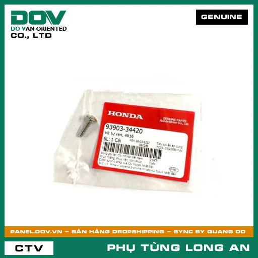 VÍT TỰ REN 4X16 HONDA ADV350, AIR BLADE 125/150, AIR BLADE 125/160, PCX, PCX 125, PCX 125/150, PCX 160, SH 125/150, SH MODE, VISION 110 — 9390334420