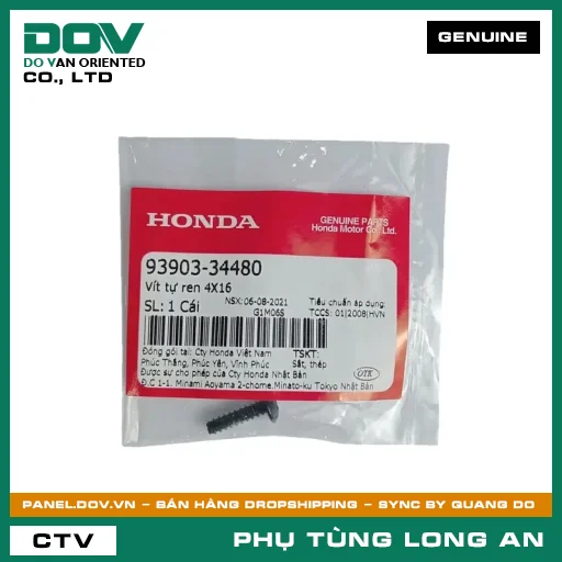 VÍT TỰ REN 4X16 HONDA ADV350, AIR BLADE 110, AIR BLADE 125, AIR BLADE 125/150, AIR BLADE 125/160, GOLDWING, ICON E, PCX, PCX 125, PCX 125/150, PCX 160, SH 125/150, SH 125/160, SH 350, SH MODE, VARIO 160, VISION 110, WAVE ALPHA, WINNER 150 — 9390334480