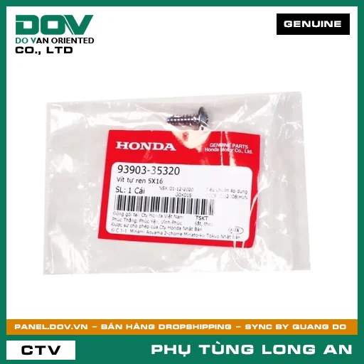 VÍT TỰ REN 5X16 HONDA ADV350, AIR BLADE 125, AIR BLADE 125/150, AIR BLADE 125/160, CLICK 110, ICON E, PCX, PCX 125, SH 125/160, SH MODE, VISION 110 — 9390335320