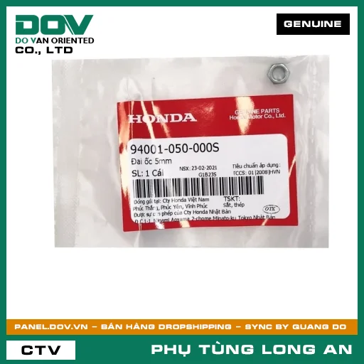 ĐAI ỐC 5MM HONDA SUPER DREAM, WAVE 100, WAVE ALPHA — 94001050000S
