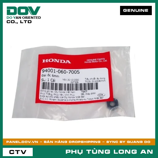 ĐAI ỐC 6MM HONDA BLADE 110, CB500F, CB500X, CB650R, CBR150R, CBR500R, CBR650R, FUTURE 125, FUTURE NEO, NX500, REBEL 1100, REBEL 500, SUPER DREAM, WAVE 100, WAVE ALPHA, WAVE RSX 110, WINNER 150, WINNER X — 94001060700S