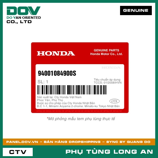 ĐAI ỐC 8MM HONDA — 94001084900S