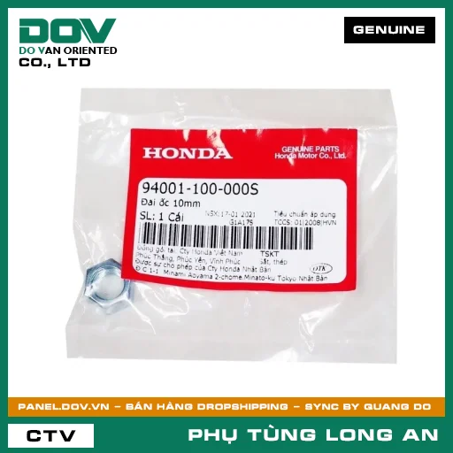 ĐAI ỐC 10MM HONDA AIR BLADE 125, AIR BLADE 125/150, FUTURE 125, ICON E, PCX, PCX 125/150, VISION 110, WAVE ALPHA, WAVE RSX 110 — 94001100000S
