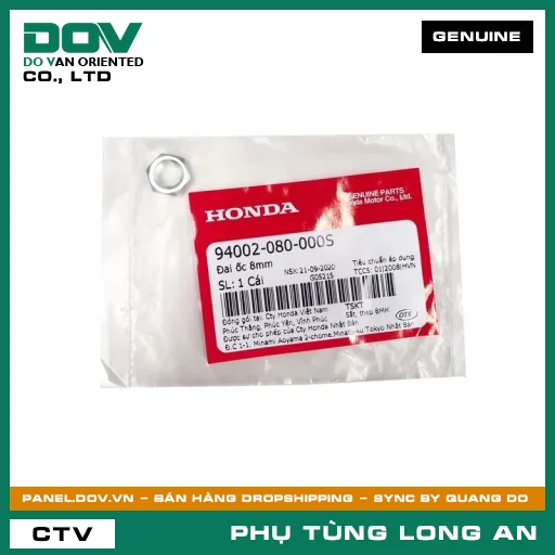 ĐAI ỐC 8MM HONDA AIR BLADE 125, AIR BLADE 125/150, AIR BLADE 125/160, CB1000R, CB150R, CB300R, CB350 H'NESS, CB500F, CB500X, CB650R, CBR500R, CBR650R, LEAD 110, MSX 125, NX500, REBEL 1100, REBEL 300, REBEL 500, SUPER DREAM, WINNER 150, WINNER R, WINNER X — 94002080000S