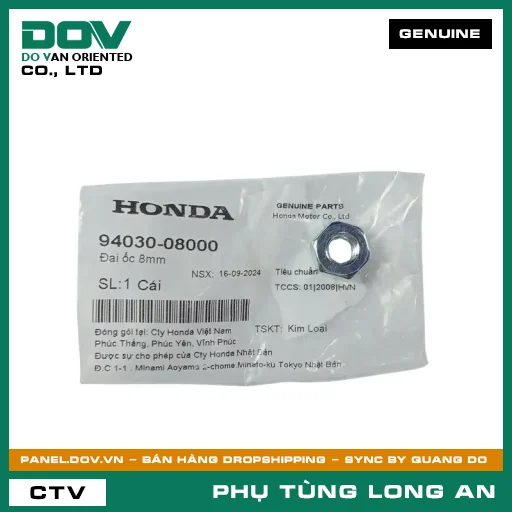 ĐAI ỐC 8MM HONDA BLADE 110, CB300R, DREAM 110, FUTURE 125, FUTURE NEO, MSX 125, SUPER DREAM, WAVE 100, WAVE ALPHA, WAVE ALPHA 110, WAVE RSX 110, WINNER 150, WINNER R, WINNER X — 9403008000