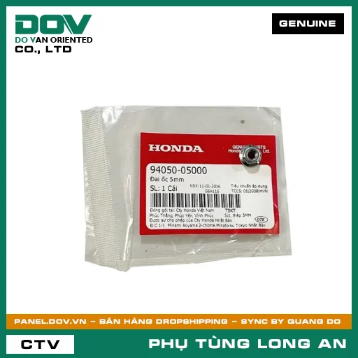 ĐAI ỐC 5MM HONDA CB250 NIGHTHAWK, CB350 H'NESS, LEAD 125, REBEL 1100, REBEL 300, REBEL 500 — 9405005000