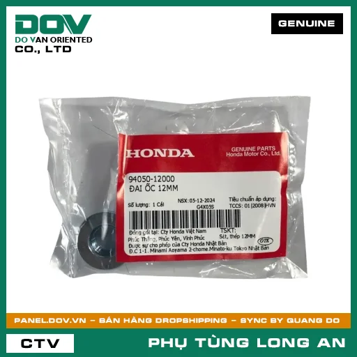 ĐAI ỐC 12MM HONDA AIR BLADE 110, AIR BLADE 125, AIR BLADE 125/150, AIR BLADE 125/160, CB150R, CB300R, CB650R, CBR150R, CBR650R, CLICK 110, FUTURE 125, FUTURE NEO, GOLDWING, LEAD 110, LEAD 125, MSX 125, PCX, PCX 125, PCX 125/150, PCX 160, SH 125/150, SH 125/160, SH MODE, SUPER CUB C125, VARIO 160, VISION 110, WINNER 150, WINNER R, WINNER X — 9405012000