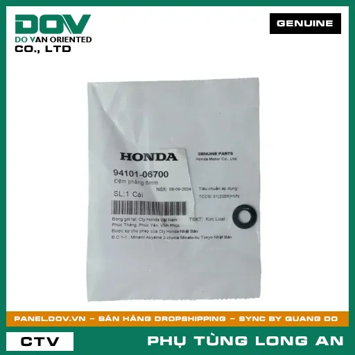 ĐỆM PHẲNG 6MM HONDA CB500F, CB500X, CBR150R, CBR500R, FUTURE NEO, ICON E, MSX 125, NX500, REBEL 300, REBEL 500, SUPER DREAM — 9410106700