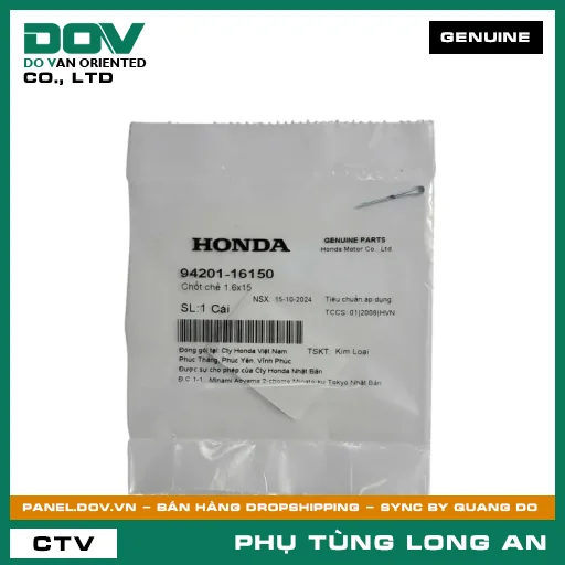 CHỐT CHẺ 1.6X15 HONDA ADV350, AIR BLADE 110, AIR BLADE 125, AIR BLADE 125/150, AIR BLADE 125/160, BLADE 110, CB250 NIGHTHAWK, CB500X, CBR150R, CLICK 110, DREAM 110, FUTURE 125, FUTURE NEO, LEAD 125, SH 125/150, SH 125/160, SUPER DREAM, VARIO 160, VISION 110, WAVE 100, WAVE ALPHA, WAVE ALPHA 110, WAVE RSX 110, WINNER 150, WINNER R, WINNER X — 9420116150