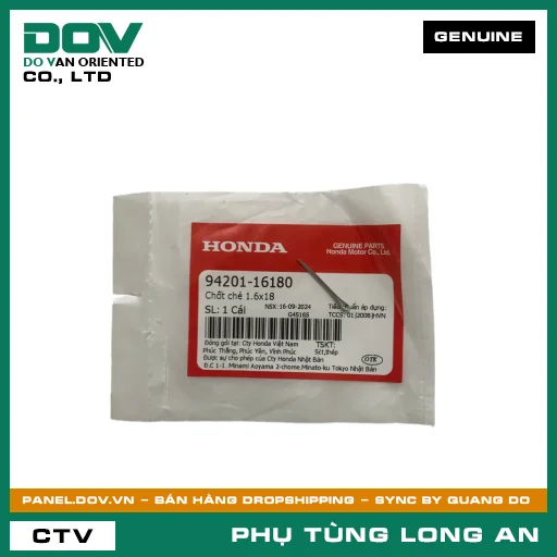 CHỐT CHẺ 1.6X18 HONDA AIR BLADE 125/150, FUTURE 125, ICON E, LEAD 125, SH 125/150, SH 350, SH MODE, VISION 110 — 9420116180