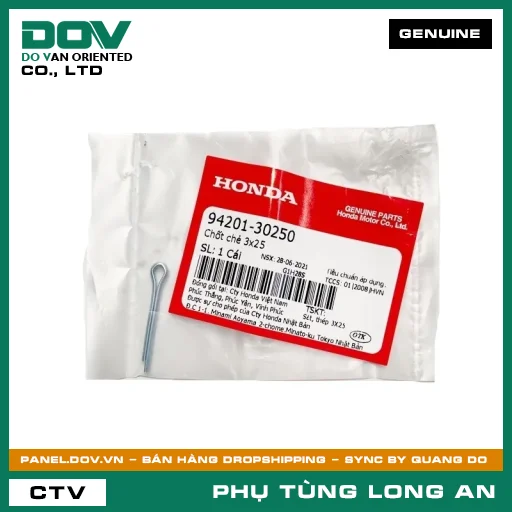 CHỐT CHẺ 3X25 HONDA CB250 NIGHTHAWK, FUTURE NEO, ICON E, SUPER DREAM, WAVE 100, WAVE ALPHA, WINNER 150, WINNER R, WINNER X — 9420130250