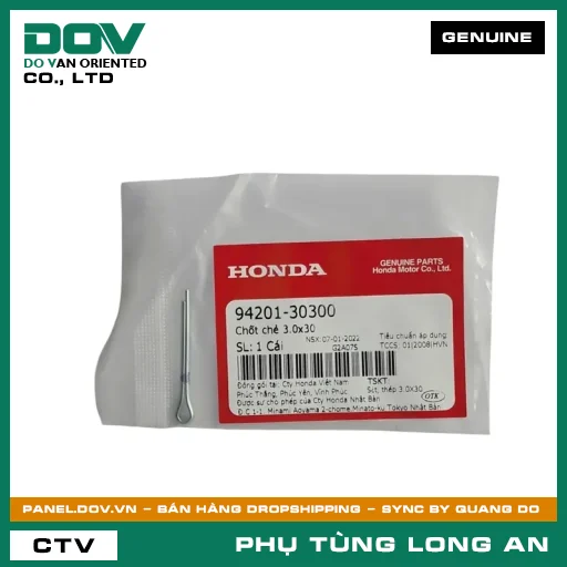 CHỐT CHẺ 3.0X30 HONDA BLADE 110, CB350 H'NESS, DREAM 110, FUTURE 125, SUPER CUB C125, WAVE ALPHA 110, WAVE RSX 110 — 9420130300