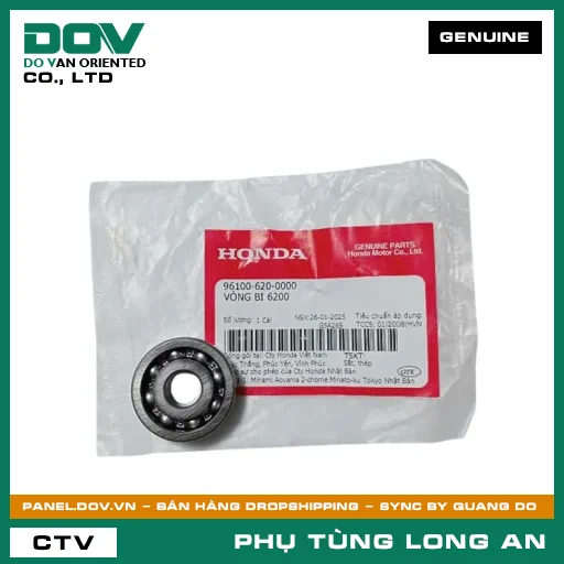 VÒNG BI 6200 HONDA BLADE 110, DREAM 110, MSX 125, SUPER DREAM, WAVE 100, WAVE ALPHA, WAVE ALPHA 110, WAVE RSX 110 — 961006200000