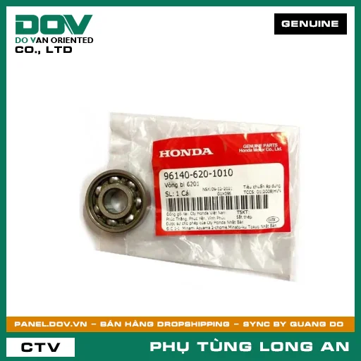VÒNG BI 6201 (1 MẶT CHẮN BỤI) HONDA DREAM 110, FUTURE NEO, WAVE 100, WAVE ALPHA, WAVE RSX 110 — 961406201010