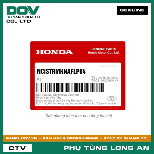 TẤM DÁN NẮP BÌNH XĂNG HONDA  — NCISTRMKNAFLP04