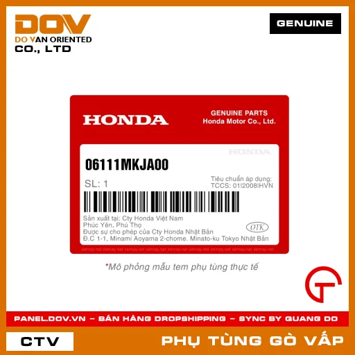 BỘ GIOĂNG (RON) A MÃ PHỤ TÙNG 06111MKJA00 — 06111MKJA00