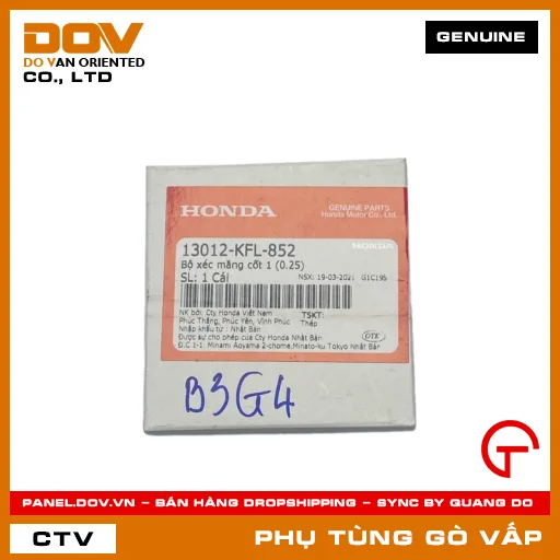 BỘ XÉC MĂNG CỐT 1 (0.25) MÃ PHỤ TÙNG 13012KFL852 — 13012KFL852