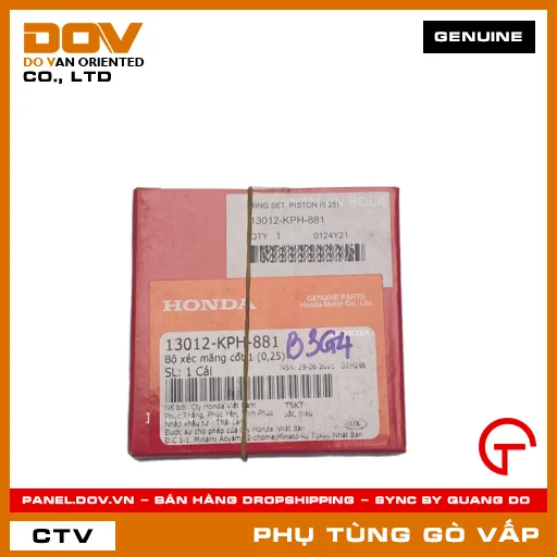 BỘ XÉC MĂNG CỐT 1 (0,25) MÃ PHỤ TÙNG 13012KPH881 — 13012KPH881