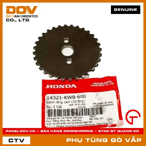 BÁNH RĂNG CAM (32RĂNG) MÃ PHỤ TÙNG 14321KWB600 — 14321KWB600