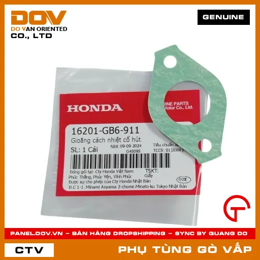 GIOĂNG (RON) CÁCH NHIỆT CỔ HÚT MÃ PHỤ TÙNG 16201GB6911 — 16201GB6911
