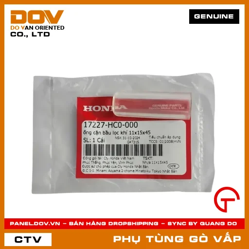 ỐNG CẶN BẦU LỌC GIÓ 11X15X45 MÃ PHỤ TÙNG 17227HC0000 — 17227HC0000