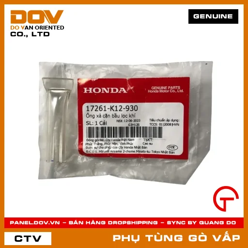 ỐNG XẢ CẶN BẦU LỌC GIÓ MÃ PHỤ TÙNG 17261K12930 — 17261K12930
