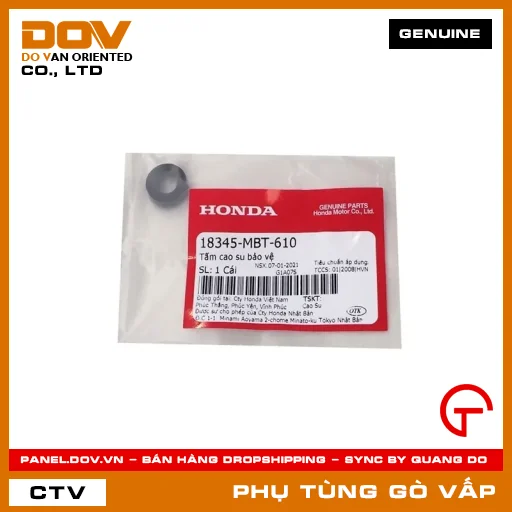 TẤM CAO SU BẢO VỆ MÃ PHỤ TÙNG 18345MBT610 — 18345MBT610