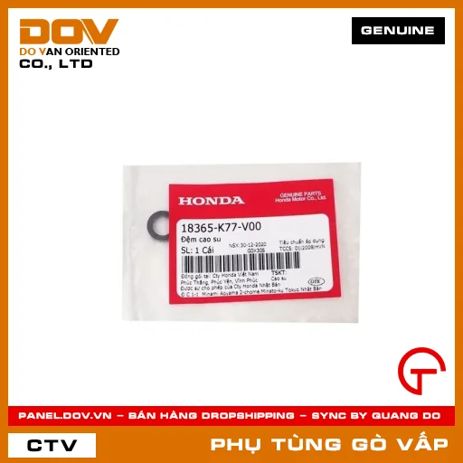 ĐỆM CAO SU MÃ PHỤ TÙNG 18365K77V00 — 18365K77V00